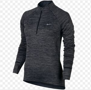 EUC NIKE gray and black striped running top
